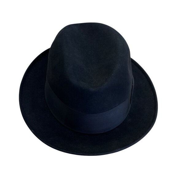 Wormser Men's Black Rain Resistant Homburg Hat Grosgrain Ribbon Band One Size - Picture 5 of 14